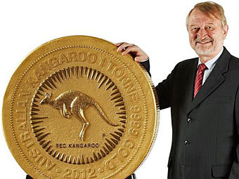 В Австралии отлили золотую монету весом в тонну