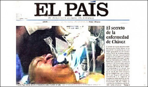 Публикация фотографии Чавеса в газете El Pais оказалась фальшивкой (Видео)