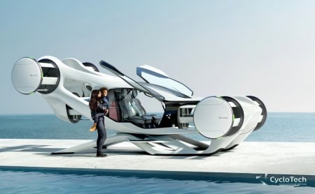CycloTech показал концепт принципиально нового аэромобиля с «морским» двигателем
