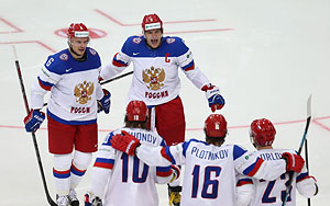 Хоккеисты России выиграли у команды США со счетом 6:1