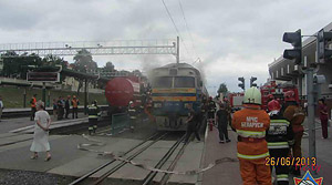 На вокзале в Гродно загорелся поезд