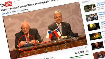 История с припрятанной президентом Чехии ручкой стала хитом в сети (Видео)